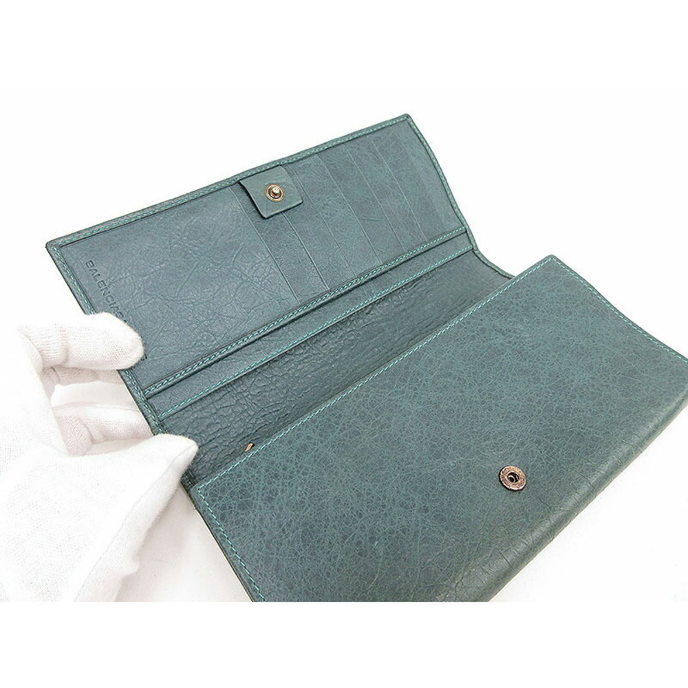 Balenciaga Conti Green Long Leather Giant Wallet - Picture 6 of 8